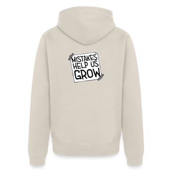 Les erreurs nous aident à développer une croissance motivante drôle - Veste à capuche bio Premium Unisexe - beige - Dos - Thijin (182cm)