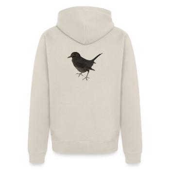 Amsel - Unisex Premium Bio Zip Hoodie - Beige - Hinten - Thijin (182cm)