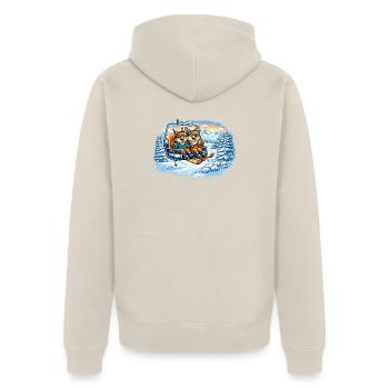 Écureuil et Renard dans le téléski – Divertissements d’hiver - Veste à capuche bio Premium Unisexe - beige - Dos - Thijin (182cm)