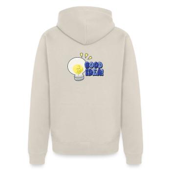 Bonne idée du comic Ampoule - Veste à capuche bio Premium Unisexe - beige - Dos - Thijin (182cm)