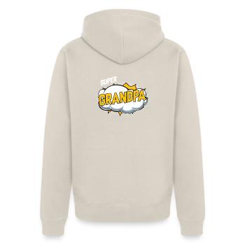 Motif de bande dessinée Super Grandpa - Veste à capuche bio Premium Unisexe - beige - Dos - Thijin (182cm)