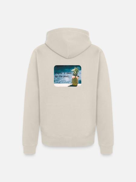Ananas am Pool – Sommerhumor - Unisex Premium Bio Zip Hoodie - Beige