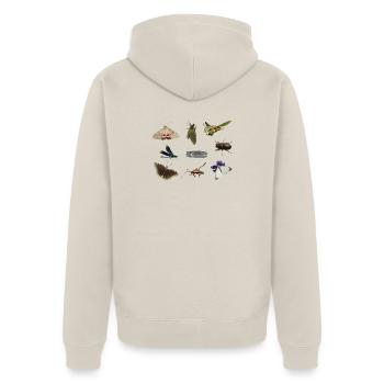 Insekten - Unisex Premium Bio Zip Hoodie - Beige - Hinten - Thijin (182cm)