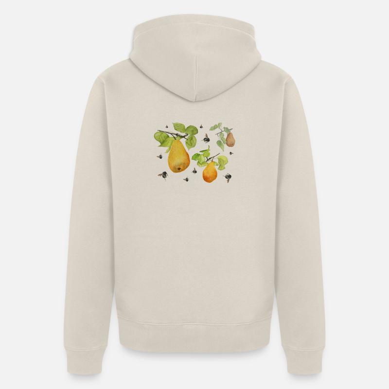 Poires et bourdons - Veste à capuche bio Premium Unisexe - beige