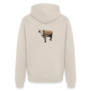 Vache - Veste à capuche bio Premium Unisexe - beige - Dos - Thijin (182cm)