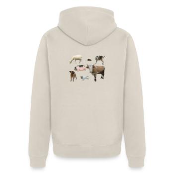 Ferme - Veste à capuche bio Premium Unisexe - beige - Dos - Thijin (182cm)