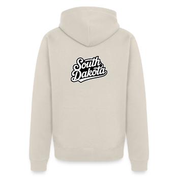 South Dakota - Souvenir USA State Design - Unisex Premium Bio Zip Hoodie - Beige - Hinten - Thijin (182cm)