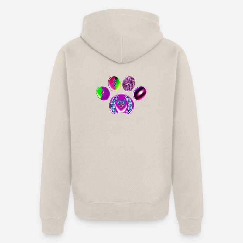Imprimé cercle de bijoux fluo - Veste à capuche bio Premium Unisexe - beige