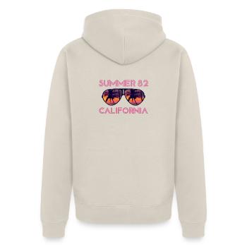 Été 82 Californie - Lunettes de soleil rétro Sunset - Veste à capuche bio Premium Unisexe - beige - Dos - Thijin (182cm)