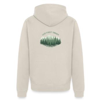 Harz Forest Therapy | Nature & Hiking - Unisex Premium Bio Zip Hoodie - Beige - Hinten - Thijin (182cm)