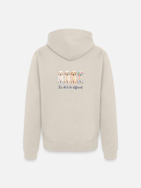Wasserfarbenhunde – Anders Sein - Unisex Premium Bio Zip Hoodie - Beige