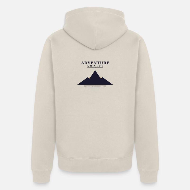 L’aventure vous attend - Veste à capuche bio Premium Unisexe - beige