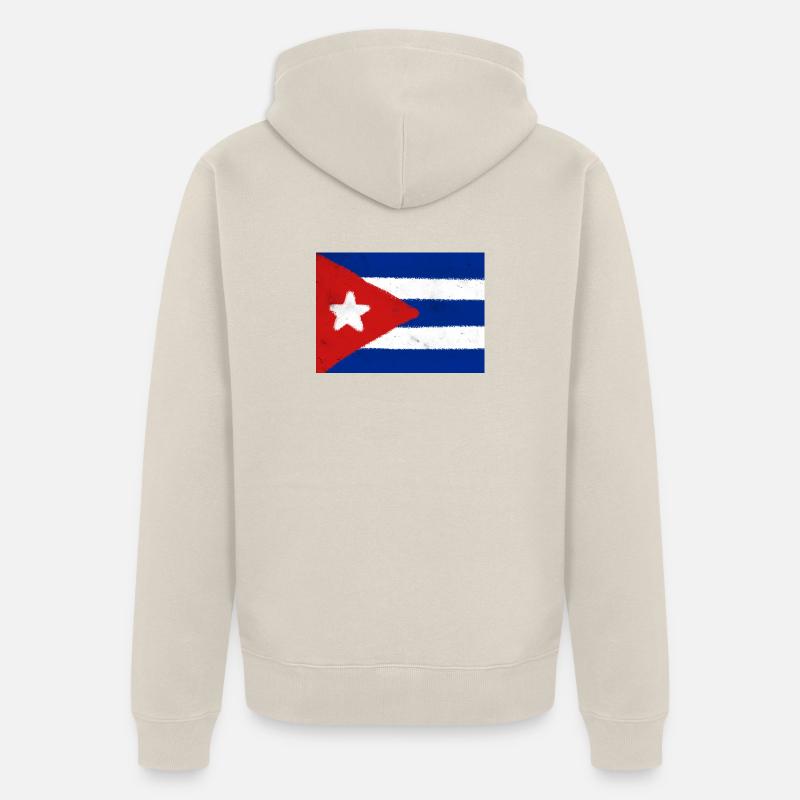 Drapeau de Cuba - Veste à capuche bio Premium Unisexe - beige