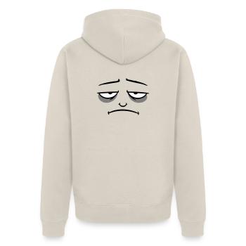 Mürrisches Trauriges Enttäuschtes Gesicht Lustig - Veste à capuche bio Premium Unisexe - beige - Dos - Thijin (182cm)