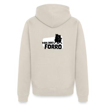 Vida Doce Forro – Tanzende Capybaras - Unisex Premium Bio Zip Hoodie - Beige - Hinten - Thijin (182cm)