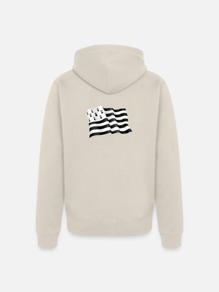 Bretonische Flagge - Unisex Premium Bio Zip Hoodie - Beige