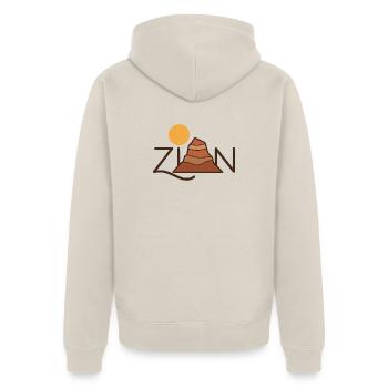 Zion, Utah - Unisex Premium Bio Zip Hoodie - Beige - Hinten - Thijin (182cm)