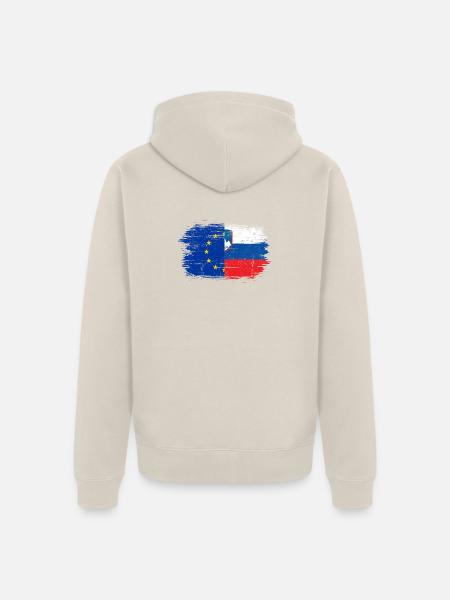 Fusion der EU-Slowenien-Flagge - Unisex Premium Bio Zip Hoodie - Beige