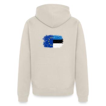 Fusion der EU-deutschen Flagge - Unisex Premium Bio Zip Hoodie - Beige - Hinten - Thijin (182cm)