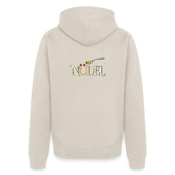 Nudelwort - Unisex Premium Bio Zip Hoodie - Beige - Hinten - Thijin (182cm)