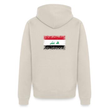 Irak - Unisex Premium Bio Zip Hoodie - Beige - Hinten - Thijin (182cm)