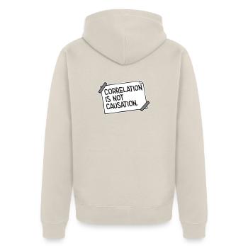 Correlation Is Not Causation Nerd Science - Unisex Premium Organic Zip Hoodie - beige - Back - Thijin (182cm)