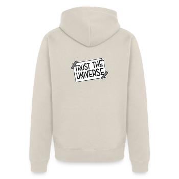 Trust The Universe Spirituell Universum Zitat Logo - Unisex Premium Bio Zip Hoodie - Beige - Hinten - Thijin (182cm)