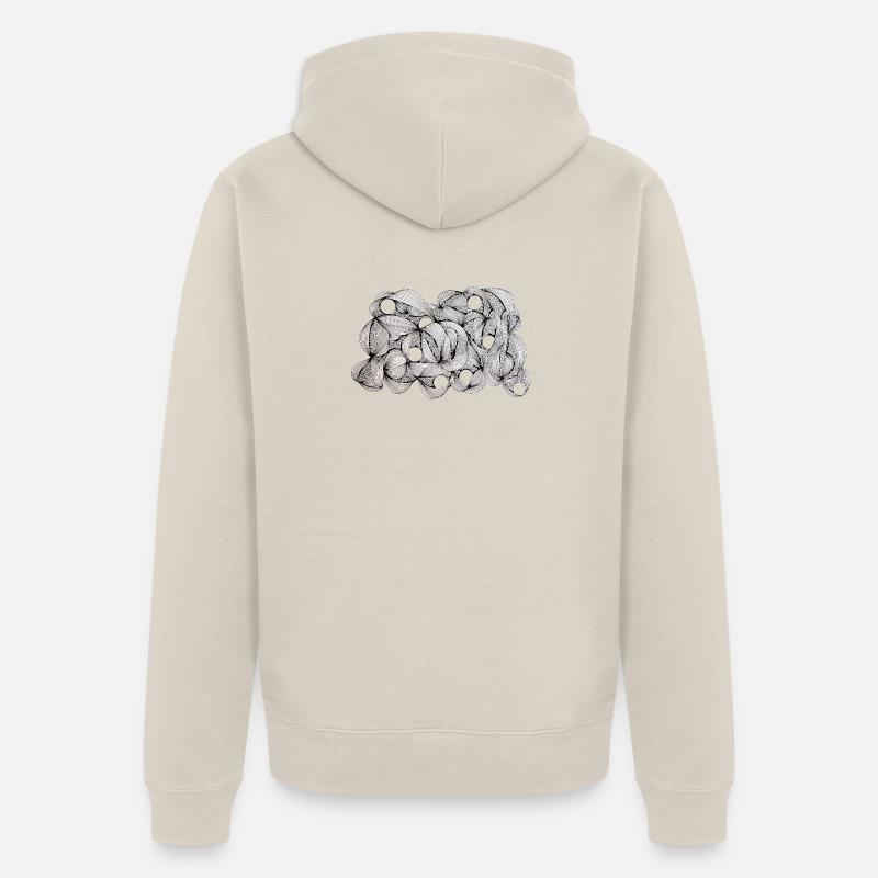 Lined Leaf Weave Pattern - Unisex Premium Organic Zip Hoodie - beige