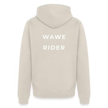 Wave Runner - Unisex Premium Organic Zip Hoodie - beige - Back - Thijin (182cm)