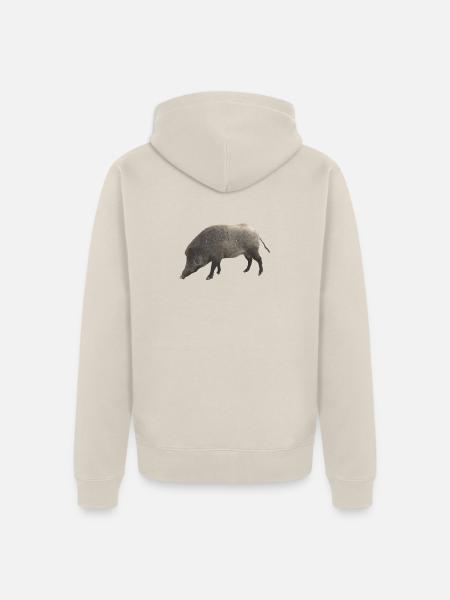 Wildschwein - Unisex Premium Bio Zip Hoodie - Beige