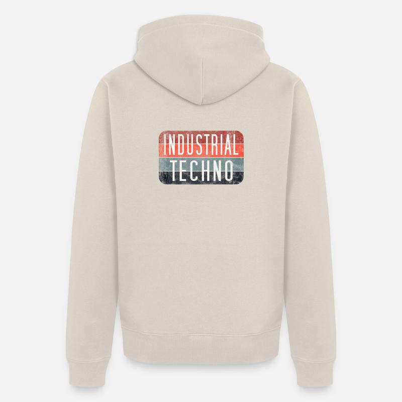 Industrial Techno Rétro Gradient - Veste à capuche bio Premium Unisexe - beige