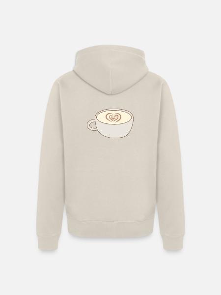 Heart Latte Cup Kunst - Unisex Premium Bio Zip Hoodie - Beige