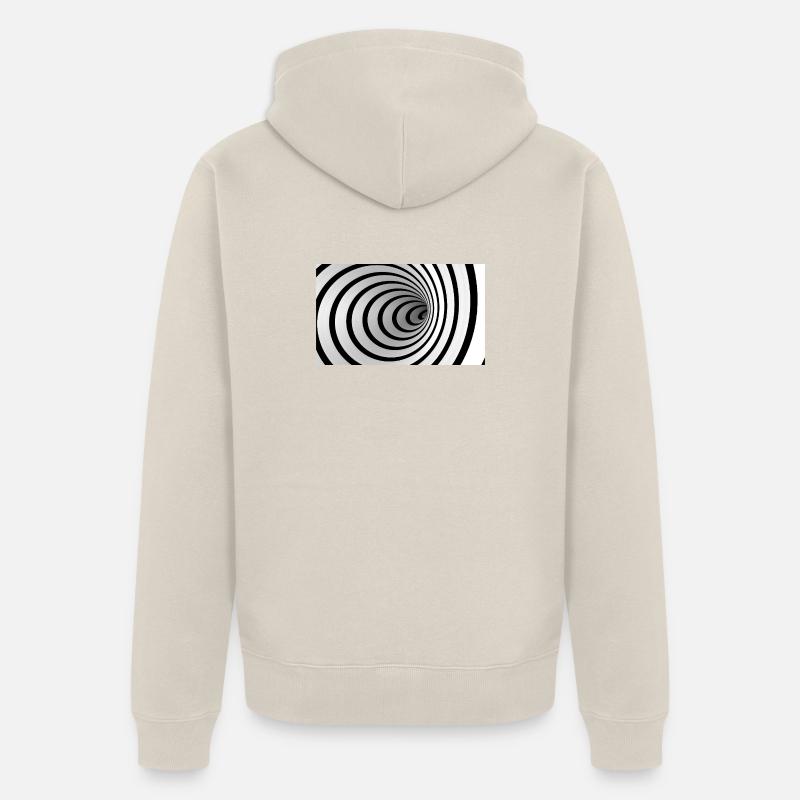 Spirale noire et blanche vortex - Veste à capuche bio Premium Unisexe - beige