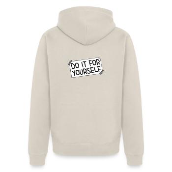 Do It For Yourself Inspirierend Selbstliebe Zitat - Unisex Premium Bio Zip Hoodie - Beige - Hinten - Thijin (182cm)