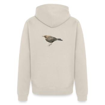 Merle Jeune Oiseau - Veste à capuche bio Premium Unisexe - beige - Dos - Thijin (182cm)