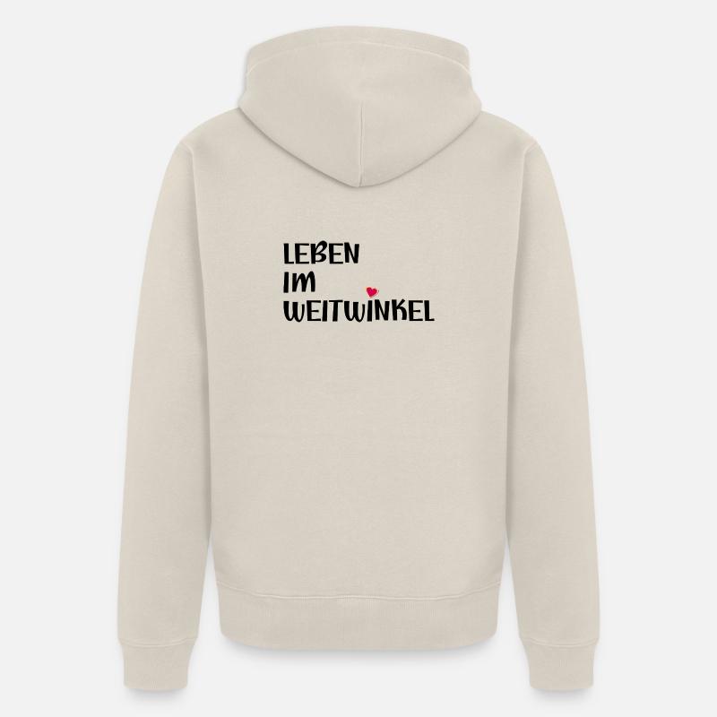 LEBEN IM WEITWINKEL - SOLIDARITAET - Unisex Premium Bio Zip Hoodie - Beige