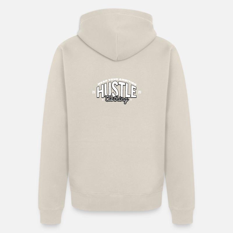 Logo Hustle Attitude Imprimé - Veste à capuche bio Premium Unisexe - beige