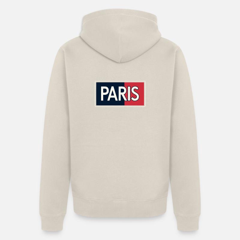 Paris blocs bleu et rouge - Veste à capuche bio Premium Unisexe - beige