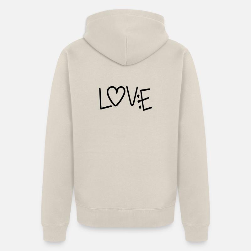 SAINT VALENTIN CITATION AMOUR - Veste à capuche bio Premium Unisexe - beige