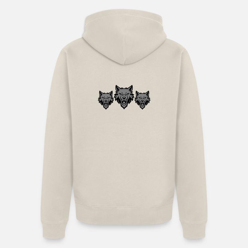 Wolf Team Pack - Unisex Premium Organic Zip Hoodie - beige
