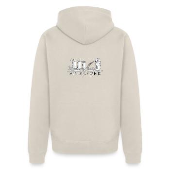 Singapur Skyline Ikonischer Singapur-Tourist - Unisex Premium Bio Zip Hoodie - Beige - Hinten - Thijin (182cm)