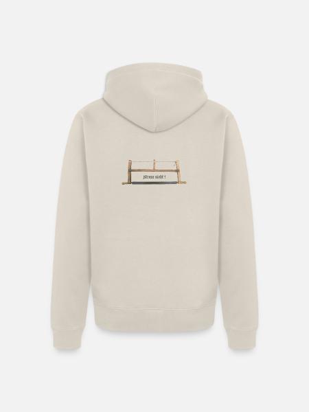 Tischlersäge Stress nicht! - Unisex Premium Bio Zip Hoodie - Beige