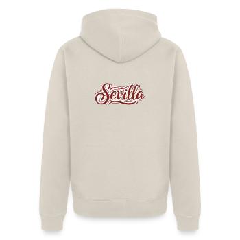 T-shirt Seville Vintage Script - Veste à capuche bio Premium Unisexe - beige - Dos - Thijin (182cm)