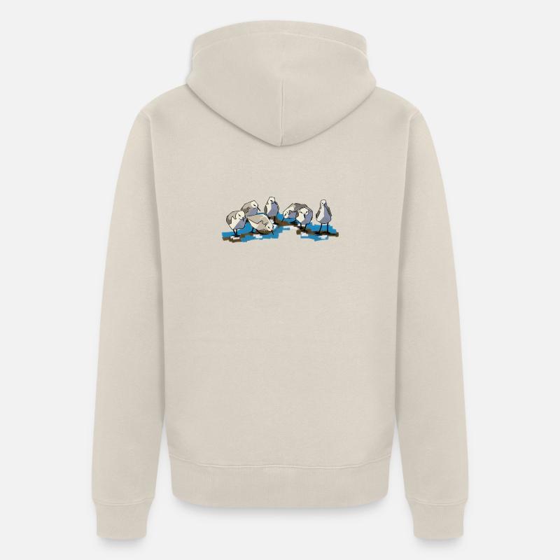 Oiseaux à Waterplas, beaux et joyeux - Veste à capuche bio Premium Unisexe - beige