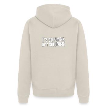 Kolumbien Nicht Kolumbien Kolumbianische Flagge Kolumbien - Unisex Premium Bio Zip Hoodie - Beige - Hinten - Thijin (182cm)