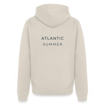 Atlantic Summer - Unisex Premium Organic Zip Hoodie - beige - Back - Thijin (182cm)
