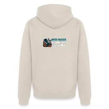 Tauchen Unter Wasser beginnt das Abenteuer. - Unisex Premium Bio Zip Hoodie - Beige - Hinten - Thijin (182cm)