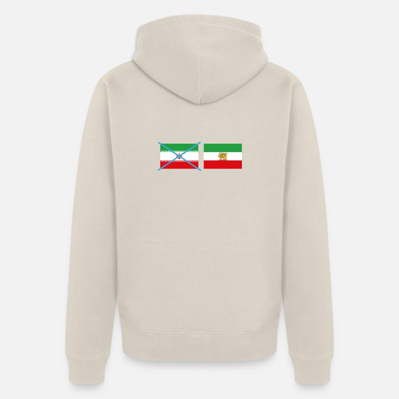 Drapeaux iraniens brisés - Veste à capuche bio Premium Unisexe - beige