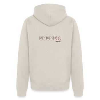 Soccer Mom - Unisex Premium Bio Zip Hoodie - Beige - Hinten - Thijin (182cm)