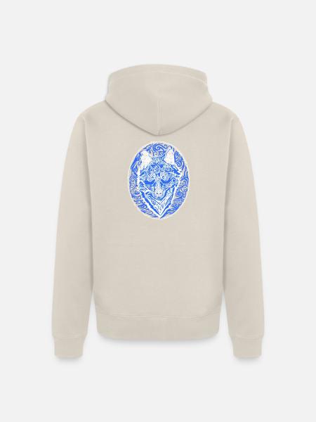 Wolf - Unisex Premium Bio Zip Hoodie - Beige